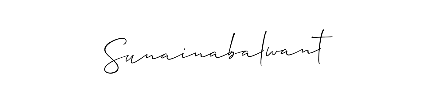 You should practise on your own different ways (Allison_Script) to write your name (Sunainabalwant) in signature. don't let someone else do it for you. Sunainabalwant signature style 2 images and pictures png