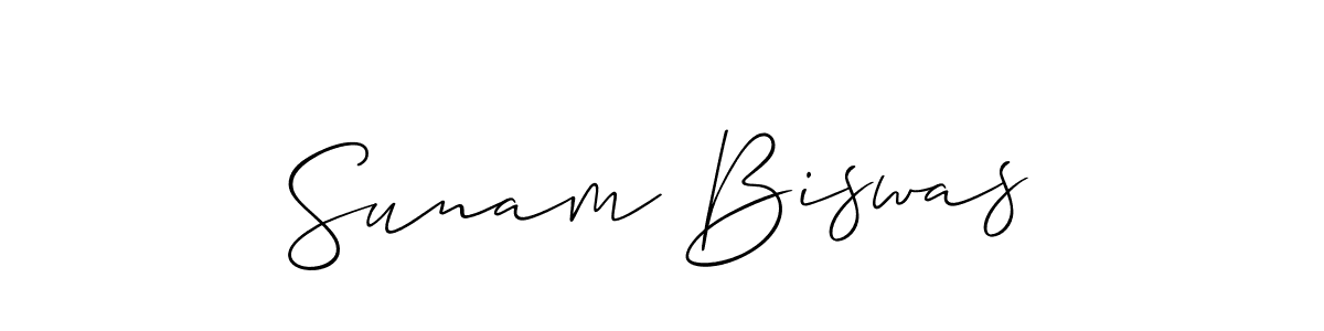 It looks lik you need a new signature style for name Sunam Biswas. Design unique handwritten (Allison_Script) signature with our free signature maker in just a few clicks. Sunam Biswas signature style 2 images and pictures png