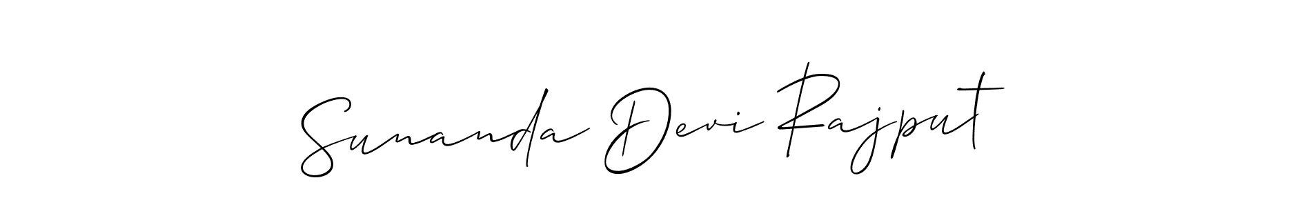Create a beautiful signature design for name Sunanda Devi Rajput. With this signature (Allison_Script) fonts, you can make a handwritten signature for free. Sunanda Devi Rajput signature style 2 images and pictures png