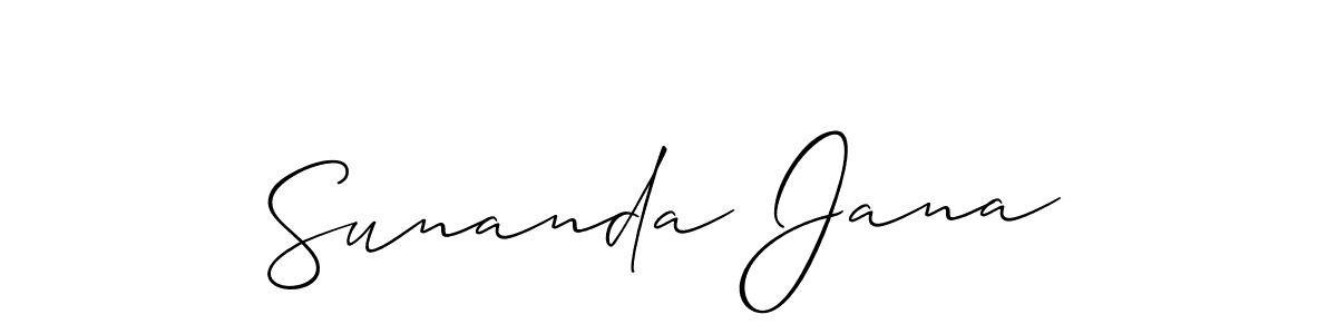 Allison_Script is a professional signature style that is perfect for those who want to add a touch of class to their signature. It is also a great choice for those who want to make their signature more unique. Get Sunanda Jana name to fancy signature for free. Sunanda Jana signature style 2 images and pictures png