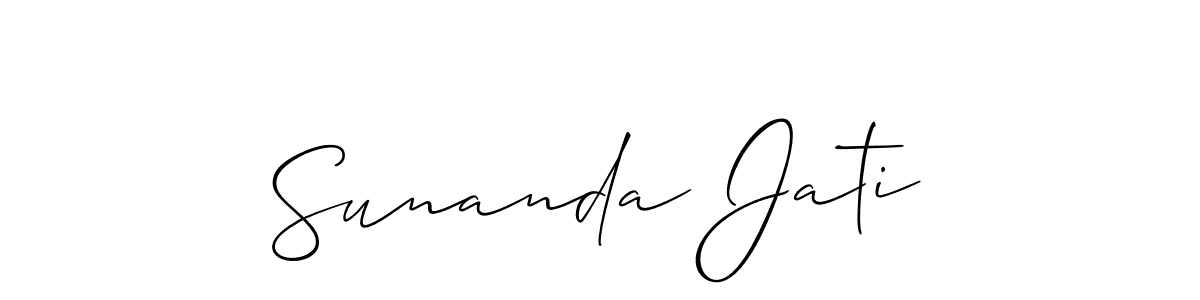 How to Draw Sunanda Jati signature style? Allison_Script is a latest design signature styles for name Sunanda Jati. Sunanda Jati signature style 2 images and pictures png