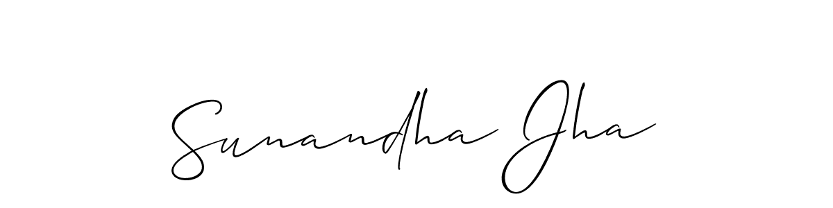 It looks lik you need a new signature style for name Sunandha Jha. Design unique handwritten (Allison_Script) signature with our free signature maker in just a few clicks. Sunandha Jha signature style 2 images and pictures png