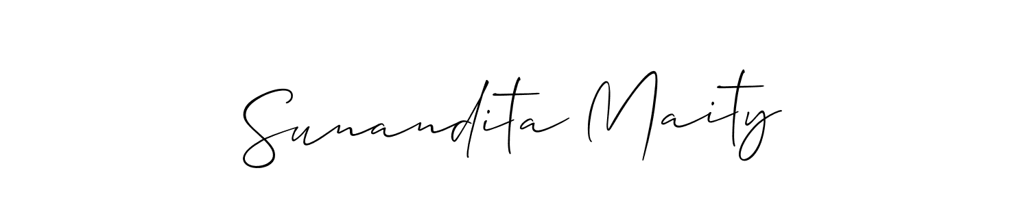 Make a beautiful signature design for name Sunandita Maity. With this signature (Allison_Script) style, you can create a handwritten signature for free. Sunandita Maity signature style 2 images and pictures png