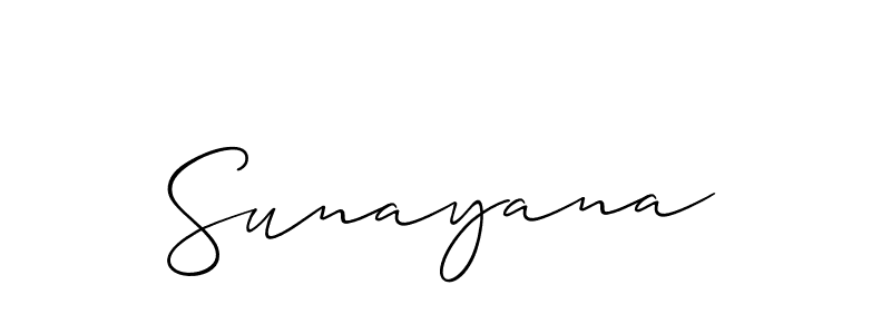 Make a beautiful signature design for name Sunayana. With this signature (Allison_Script) style, you can create a handwritten signature for free. Sunayana signature style 2 images and pictures png