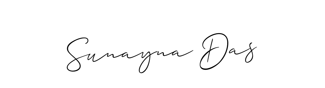 The best way (Allison_Script) to make a short signature is to pick only two or three words in your name. The name Sunayna Das include a total of six letters. For converting this name. Sunayna Das signature style 2 images and pictures png