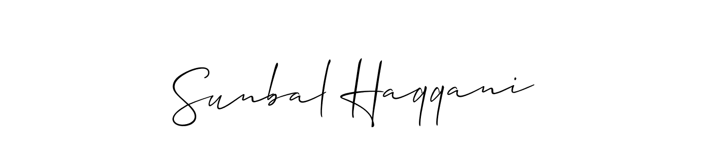 Make a beautiful signature design for name Sunbal Haqqani. With this signature (Allison_Script) style, you can create a handwritten signature for free. Sunbal Haqqani signature style 2 images and pictures png