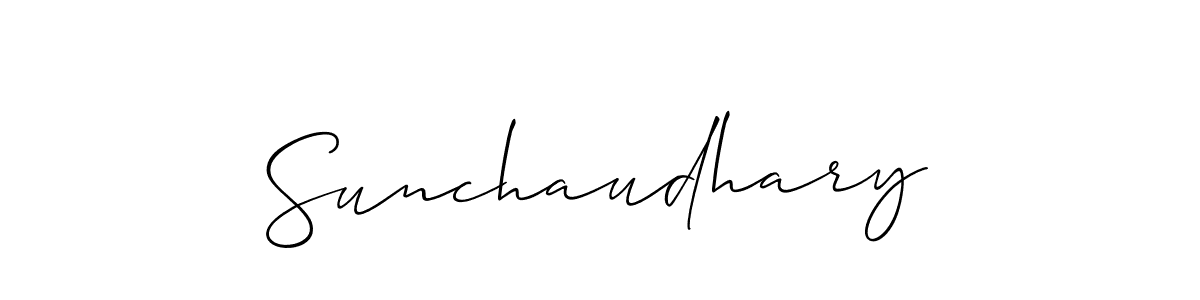 Design your own signature with our free online signature maker. With this signature software, you can create a handwritten (Allison_Script) signature for name Sunchaudhary. Sunchaudhary signature style 2 images and pictures png