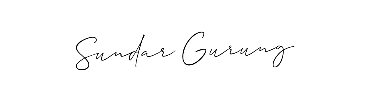 How to make Sundar Gurung name signature. Use Allison_Script style for creating short signs online. This is the latest handwritten sign. Sundar Gurung signature style 2 images and pictures png