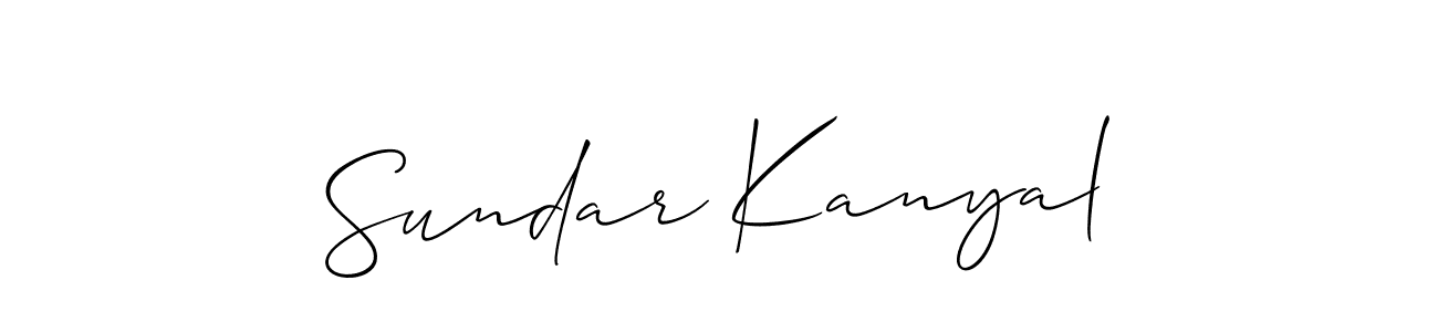 How to make Sundar Kanyal signature? Allison_Script is a professional autograph style. Create handwritten signature for Sundar Kanyal name. Sundar Kanyal signature style 2 images and pictures png