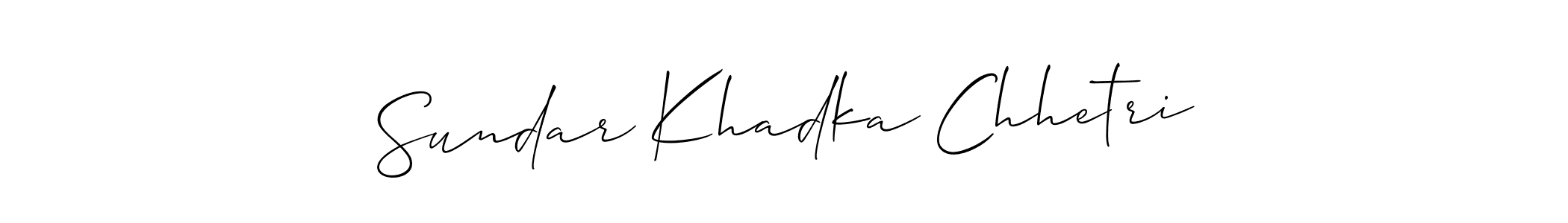 How to make Sundar Khadka Chhetri name signature. Use Allison_Script style for creating short signs online. This is the latest handwritten sign. Sundar Khadka Chhetri signature style 2 images and pictures png