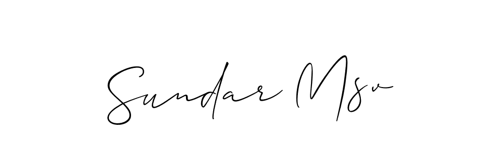 How to make Sundar Msv name signature. Use Allison_Script style for creating short signs online. This is the latest handwritten sign. Sundar Msv signature style 2 images and pictures png