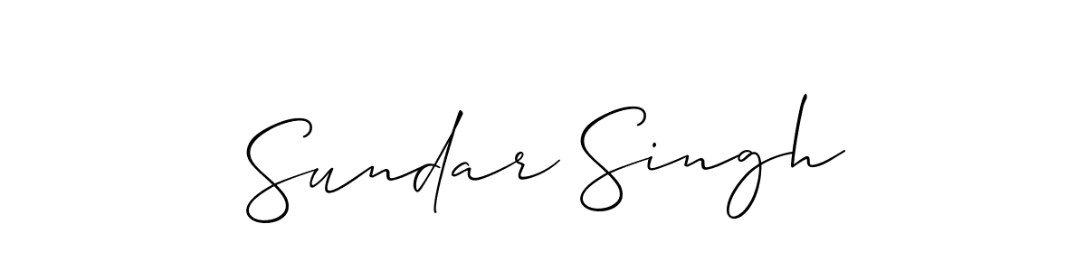 How to make Sundar Singh name signature. Use Allison_Script style for creating short signs online. This is the latest handwritten sign. Sundar Singh signature style 2 images and pictures png