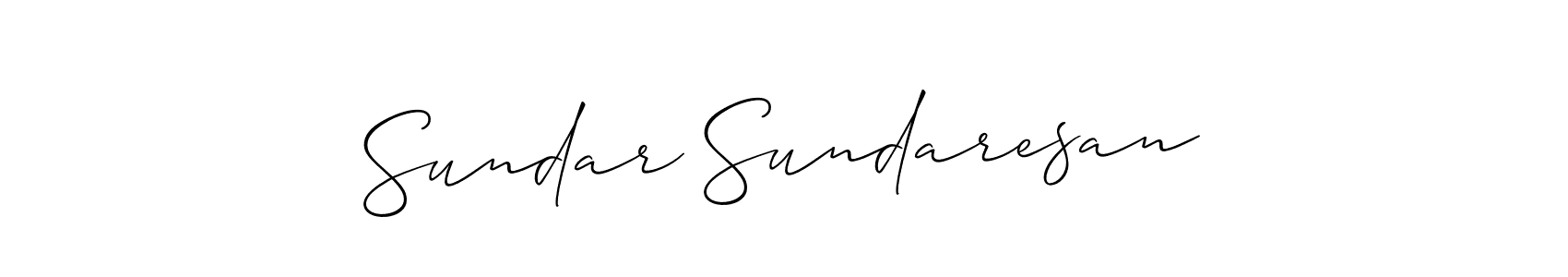 Sundar Sundaresan stylish signature style. Best Handwritten Sign (Allison_Script) for my name. Handwritten Signature Collection Ideas for my name Sundar Sundaresan. Sundar Sundaresan signature style 2 images and pictures png