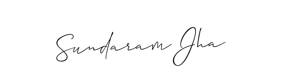 You should practise on your own different ways (Allison_Script) to write your name (Sundaram Jha) in signature. don't let someone else do it for you. Sundaram Jha signature style 2 images and pictures png