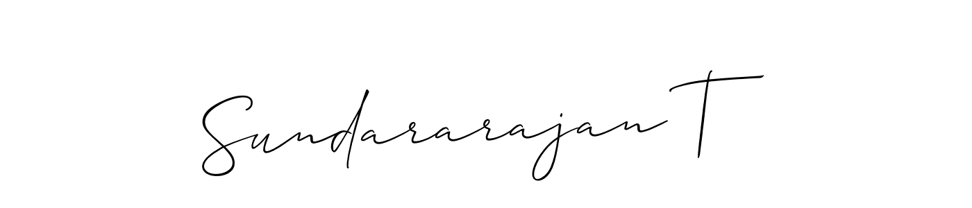 Use a signature maker to create a handwritten signature online. With this signature software, you can design (Allison_Script) your own signature for name Sundararajan T. Sundararajan T signature style 2 images and pictures png