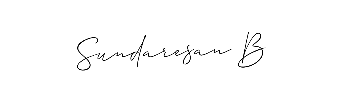 How to make Sundaresan B signature? Allison_Script is a professional autograph style. Create handwritten signature for Sundaresan B name. Sundaresan B signature style 2 images and pictures png