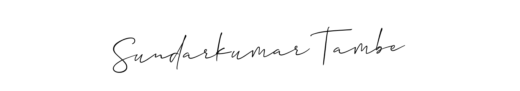 Also You can easily find your signature by using the search form. We will create Sundarkumar Tambe name handwritten signature images for you free of cost using Allison_Script sign style. Sundarkumar Tambe signature style 2 images and pictures png