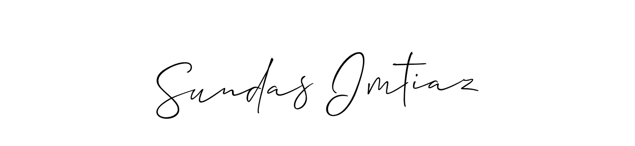 Use a signature maker to create a handwritten signature online. With this signature software, you can design (Allison_Script) your own signature for name Sundas Imtiaz. Sundas Imtiaz signature style 2 images and pictures png