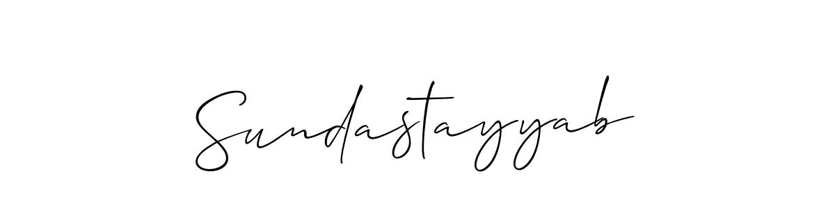 How to make Sundastayyab signature? Allison_Script is a professional autograph style. Create handwritten signature for Sundastayyab name. Sundastayyab signature style 2 images and pictures png