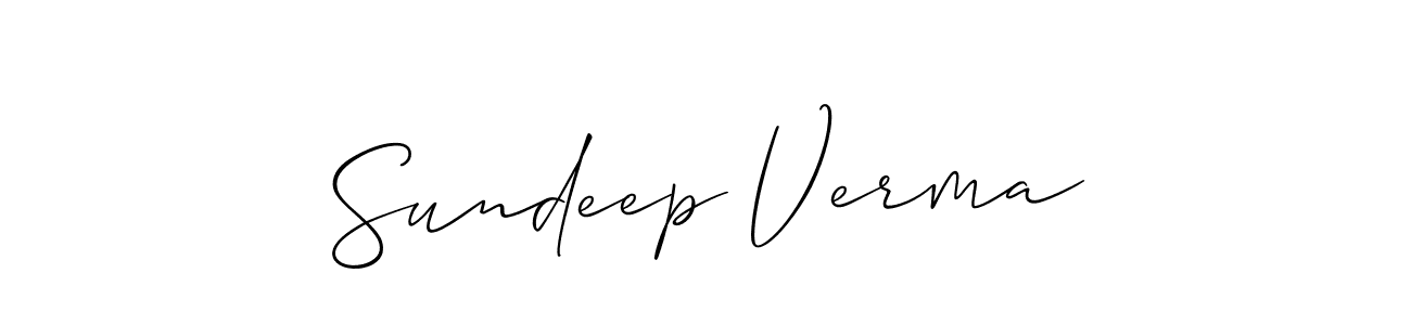 Create a beautiful signature design for name Sundeep Verma. With this signature (Allison_Script) fonts, you can make a handwritten signature for free. Sundeep Verma signature style 2 images and pictures png