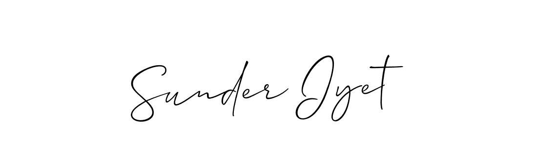Make a beautiful signature design for name Sunder Iyet. With this signature (Allison_Script) style, you can create a handwritten signature for free. Sunder Iyet signature style 2 images and pictures png