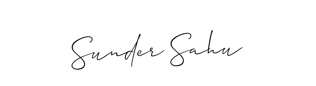 How to make Sunder Sahu name signature. Use Allison_Script style for creating short signs online. This is the latest handwritten sign. Sunder Sahu signature style 2 images and pictures png