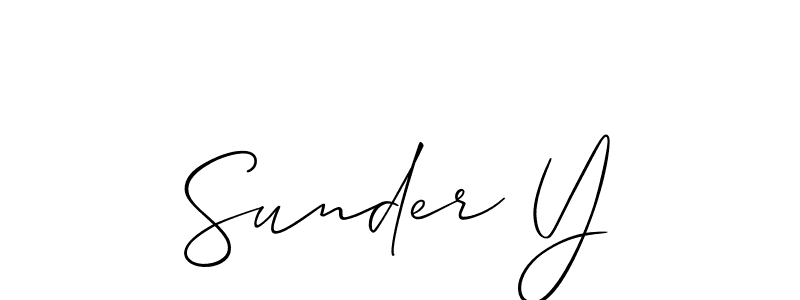 How to make Sunder Y name signature. Use Allison_Script style for creating short signs online. This is the latest handwritten sign. Sunder Y signature style 2 images and pictures png
