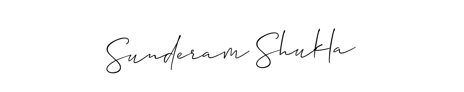 Create a beautiful signature design for name Sunderam Shukla. With this signature (Allison_Script) fonts, you can make a handwritten signature for free. Sunderam Shukla signature style 2 images and pictures png