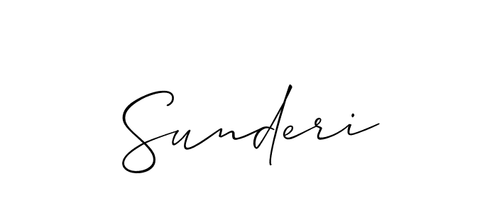 How to make Sunderi signature? Allison_Script is a professional autograph style. Create handwritten signature for Sunderi name. Sunderi signature style 2 images and pictures png