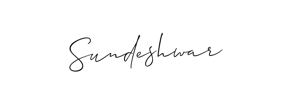 The best way (Allison_Script) to make a short signature is to pick only two or three words in your name. The name Sundeshwar include a total of six letters. For converting this name. Sundeshwar signature style 2 images and pictures png