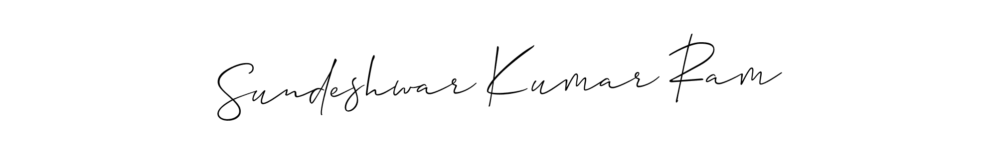 Make a beautiful signature design for name Sundeshwar Kumar Ram. With this signature (Allison_Script) style, you can create a handwritten signature for free. Sundeshwar Kumar Ram signature style 2 images and pictures png