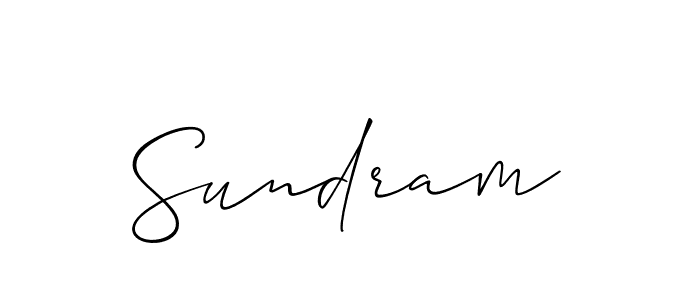 Use a signature maker to create a handwritten signature online. With this signature software, you can design (Allison_Script) your own signature for name Sundram. Sundram signature style 2 images and pictures png