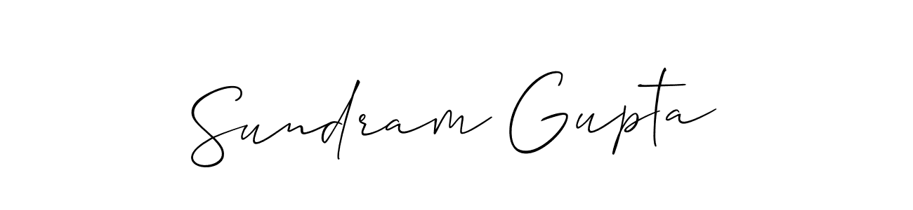 How to make Sundram Gupta name signature. Use Allison_Script style for creating short signs online. This is the latest handwritten sign. Sundram Gupta signature style 2 images and pictures png