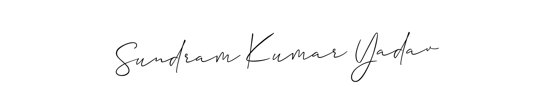 Design your own signature with our free online signature maker. With this signature software, you can create a handwritten (Allison_Script) signature for name Sundram Kumar Yadav. Sundram Kumar Yadav signature style 2 images and pictures png