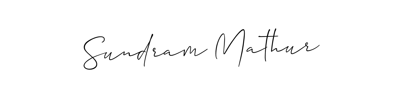 How to make Sundram Mathur signature? Allison_Script is a professional autograph style. Create handwritten signature for Sundram Mathur name. Sundram Mathur signature style 2 images and pictures png