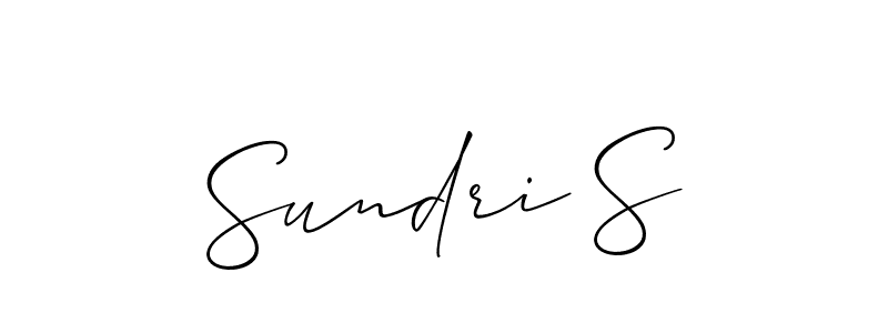 Make a beautiful signature design for name Sundri S. With this signature (Allison_Script) style, you can create a handwritten signature for free. Sundri S signature style 2 images and pictures png