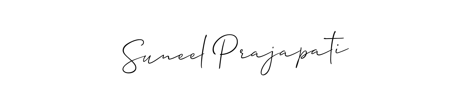 Create a beautiful signature design for name Suneel Prajapati. With this signature (Allison_Script) fonts, you can make a handwritten signature for free. Suneel Prajapati signature style 2 images and pictures png