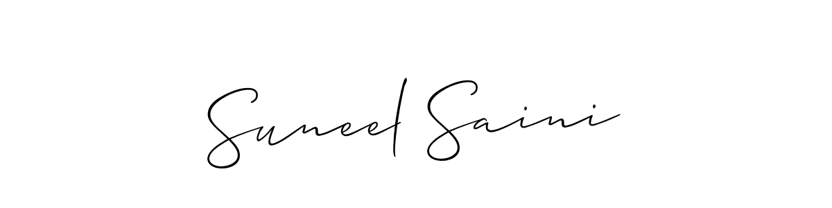 Make a beautiful signature design for name Suneel Saini. With this signature (Allison_Script) style, you can create a handwritten signature for free. Suneel Saini signature style 2 images and pictures png