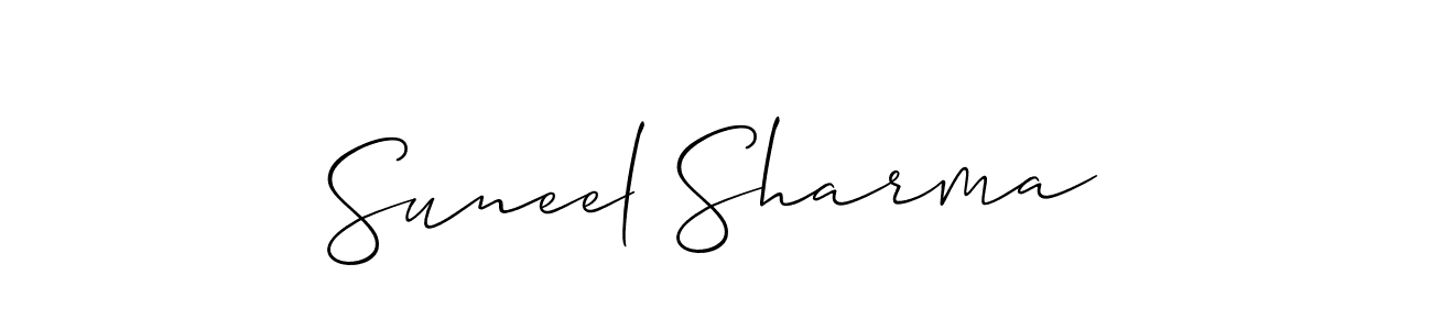 Create a beautiful signature design for name Suneel Sharma. With this signature (Allison_Script) fonts, you can make a handwritten signature for free. Suneel Sharma signature style 2 images and pictures png