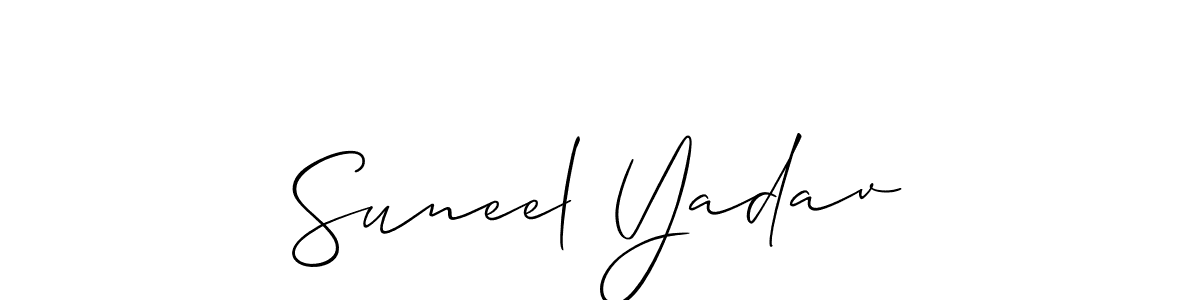 Use a signature maker to create a handwritten signature online. With this signature software, you can design (Allison_Script) your own signature for name Suneel Yadav. Suneel Yadav signature style 2 images and pictures png