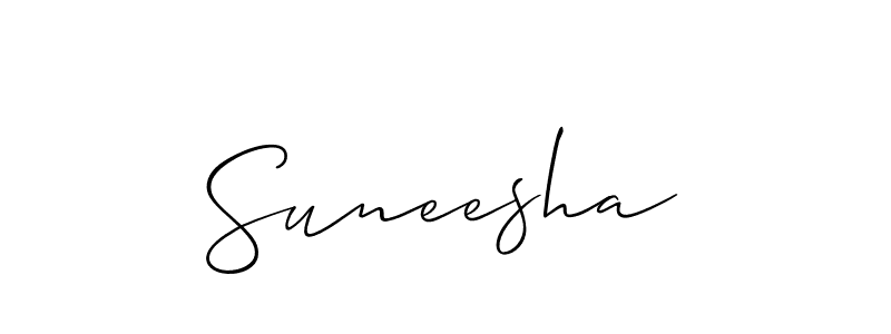 Design your own signature with our free online signature maker. With this signature software, you can create a handwritten (Allison_Script) signature for name Suneesha. Suneesha signature style 2 images and pictures png