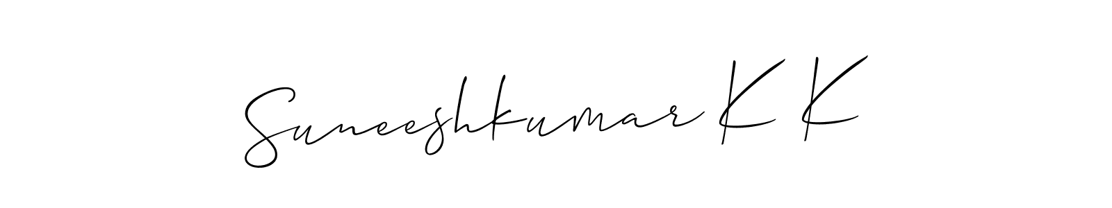 Use a signature maker to create a handwritten signature online. With this signature software, you can design (Allison_Script) your own signature for name Suneeshkumar K K. Suneeshkumar K K signature style 2 images and pictures png