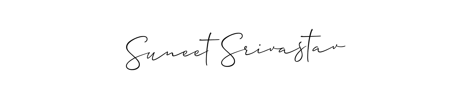 This is the best signature style for the Suneet Srivastav name. Also you like these signature font (Allison_Script). Mix name signature. Suneet Srivastav signature style 2 images and pictures png