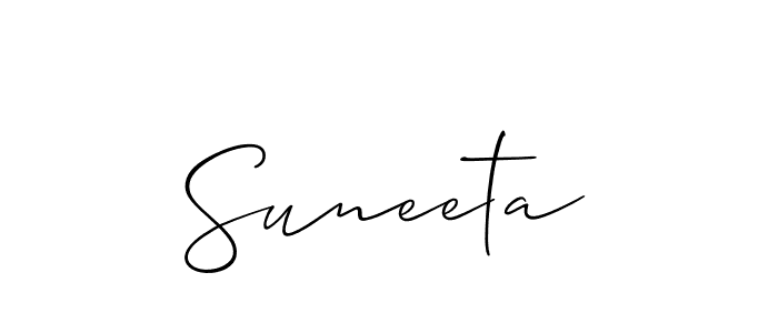 Also we have Suneeta name is the best signature style. Create professional handwritten signature collection using Allison_Script autograph style. Suneeta signature style 2 images and pictures png