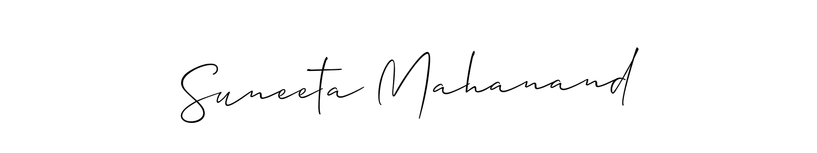 Make a short Suneeta Mahanand signature style. Manage your documents anywhere anytime using Allison_Script. Create and add eSignatures, submit forms, share and send files easily. Suneeta Mahanand signature style 2 images and pictures png