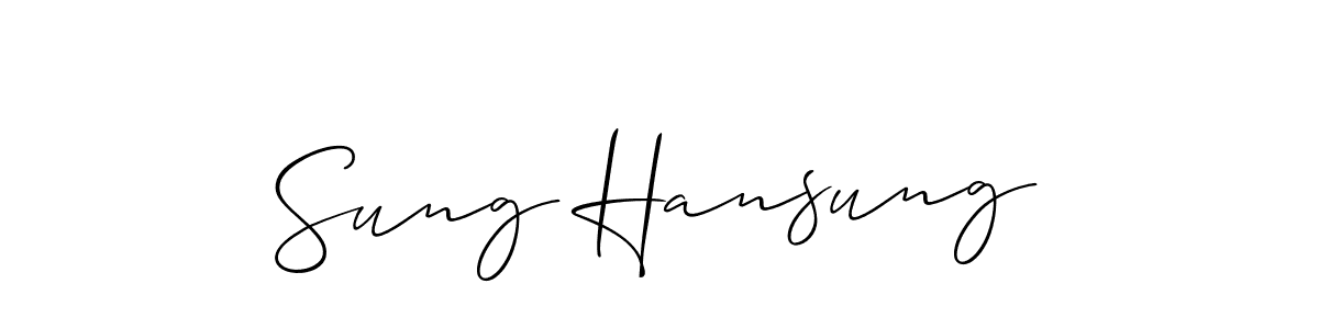 Create a beautiful signature design for name Sung Hansung. With this signature (Allison_Script) fonts, you can make a handwritten signature for free. Sung Hansung signature style 2 images and pictures png