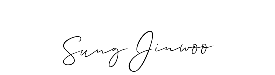 Allison_Script is a professional signature style that is perfect for those who want to add a touch of class to their signature. It is also a great choice for those who want to make their signature more unique. Get Sung Jinwoo name to fancy signature for free. Sung Jinwoo signature style 2 images and pictures png