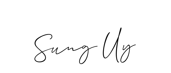 Create a beautiful signature design for name Sung Uy. With this signature (Allison_Script) fonts, you can make a handwritten signature for free. Sung Uy signature style 2 images and pictures png