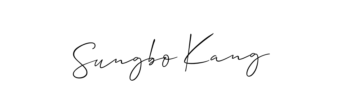 The best way (Allison_Script) to make a short signature is to pick only two or three words in your name. The name Sungbo Kang include a total of six letters. For converting this name. Sungbo Kang signature style 2 images and pictures png