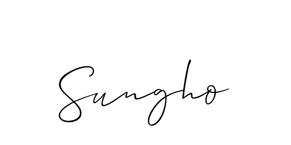 if you are searching for the best signature style for your name Sungho. so please give up your signature search. here we have designed multiple signature styles  using Allison_Script. Sungho signature style 2 images and pictures png